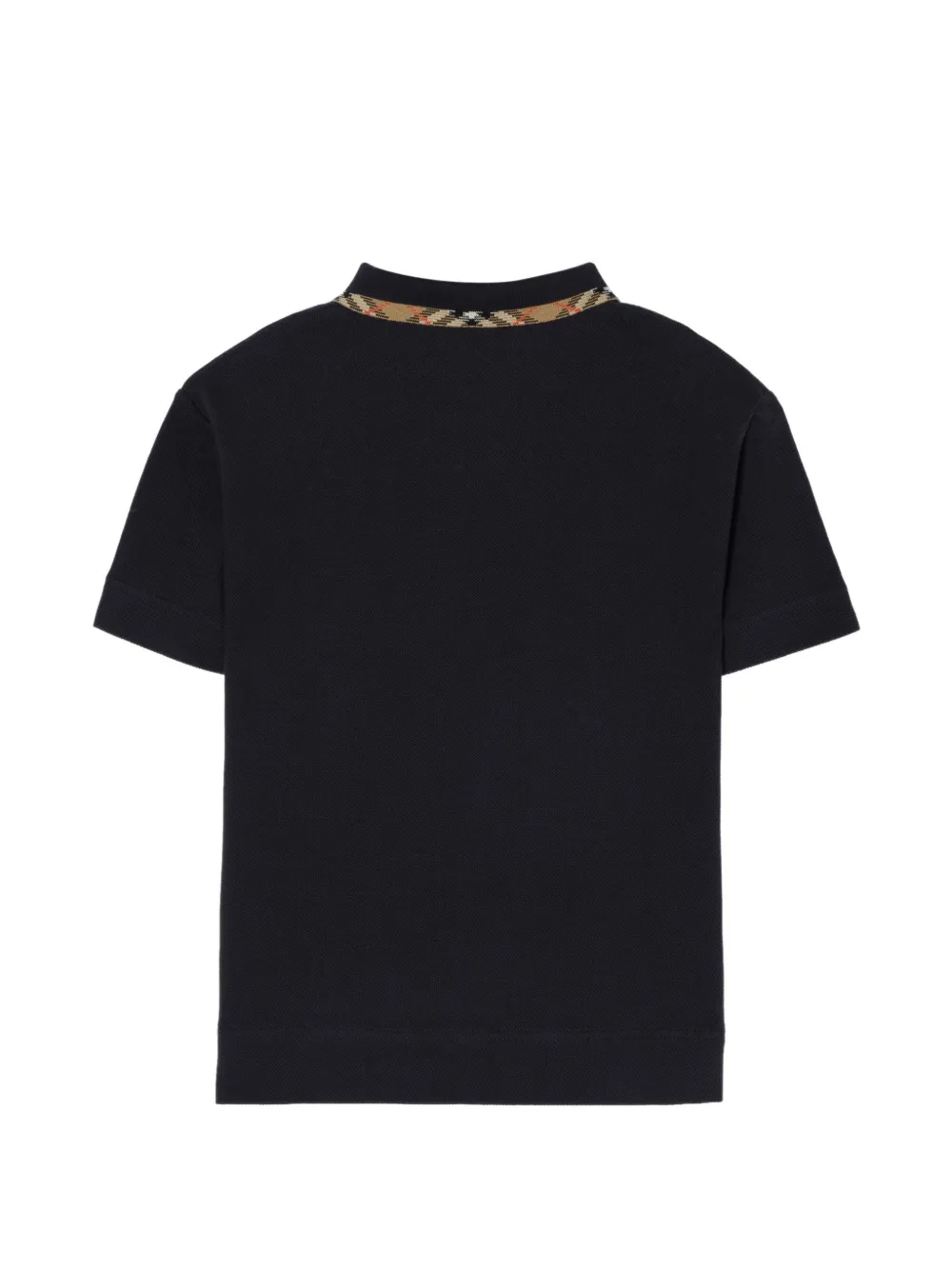 Burberry Kids Katoenen piqué poloshirt Zwart