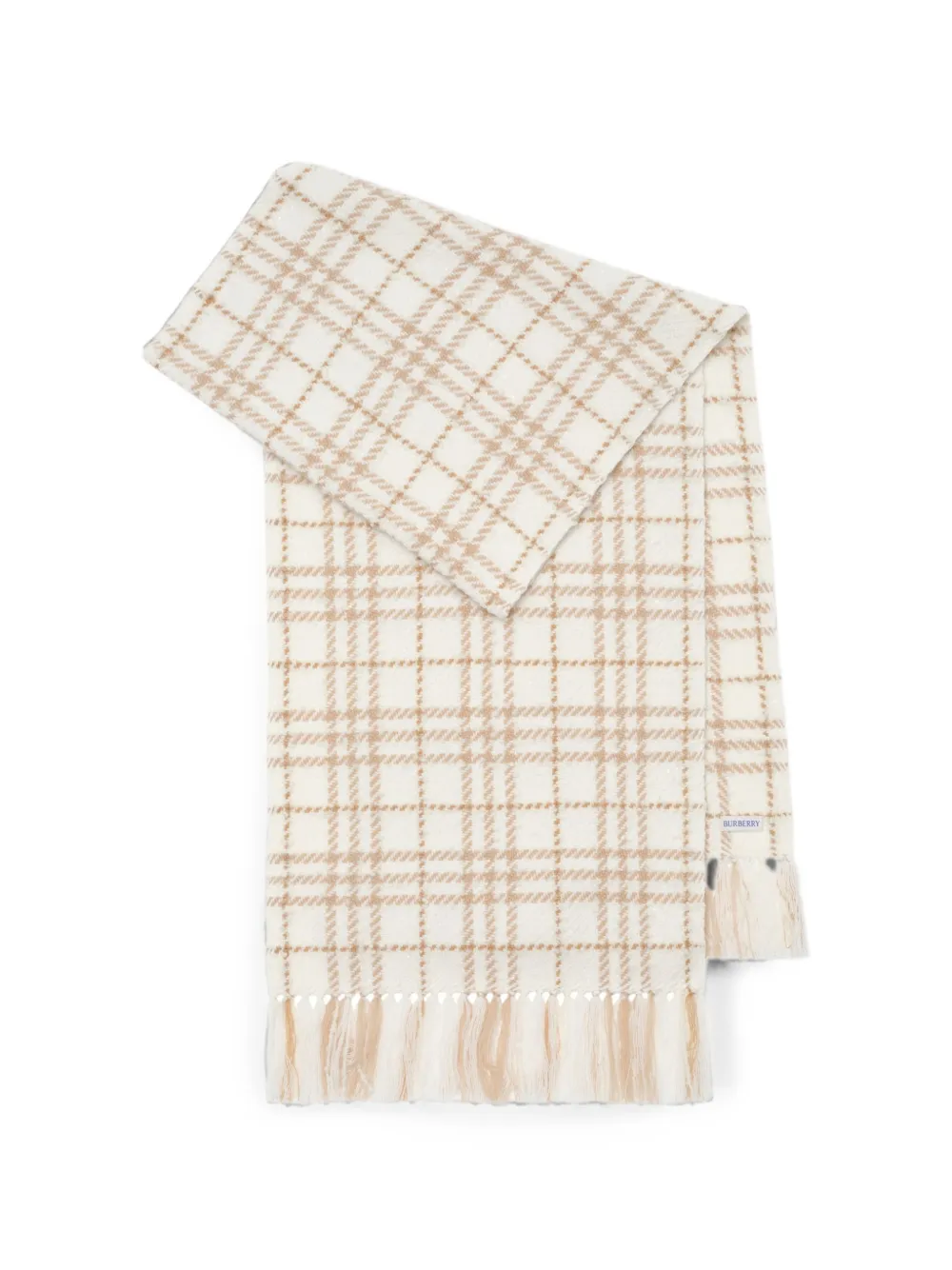 Burberry Geruite bouclé sjaal Wit