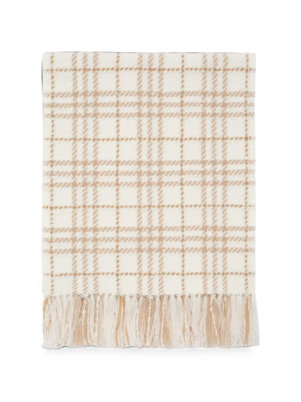 Burberry embellished Check bouclé scarf - Bianco
