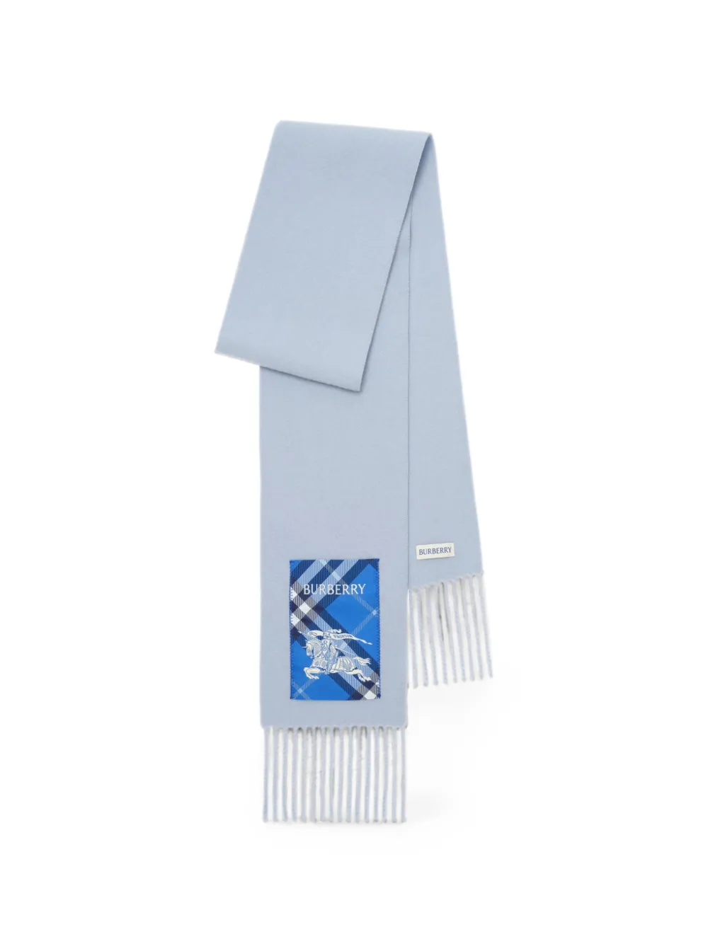 Burberry Kasjmier sjaal met geruit label Blauw