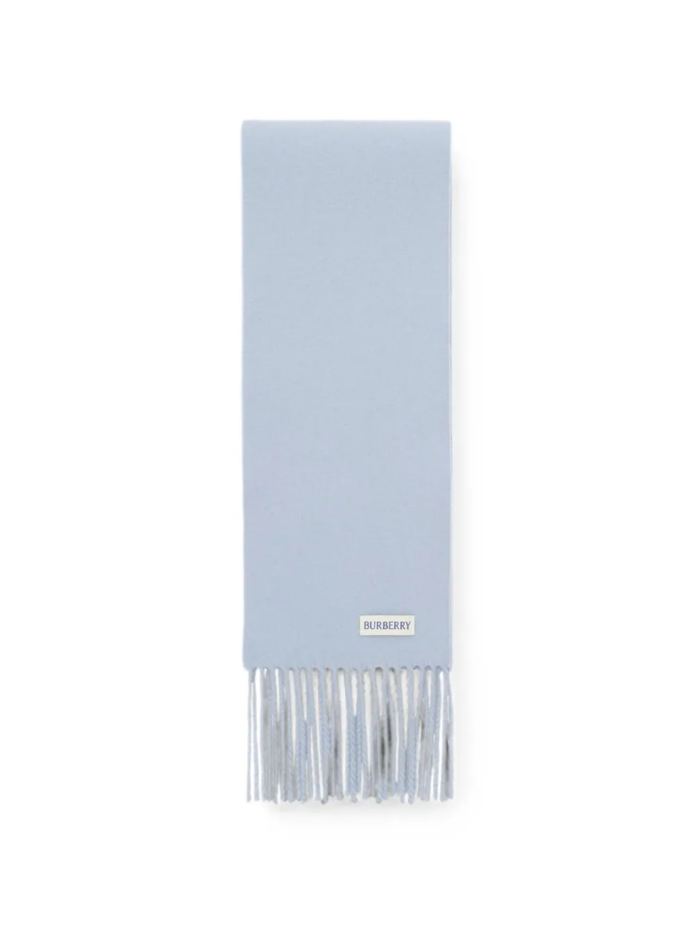 Burberry narrow check-label cashmere scarf - Blu