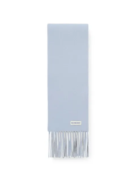 Burberry narrow check-label cashmere scarf