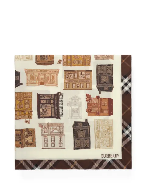 Burberry storefront-print silk scarf