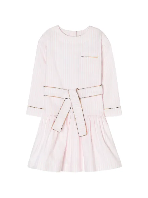 Burberry Kids house-check-trim long-sleeve cotton dress