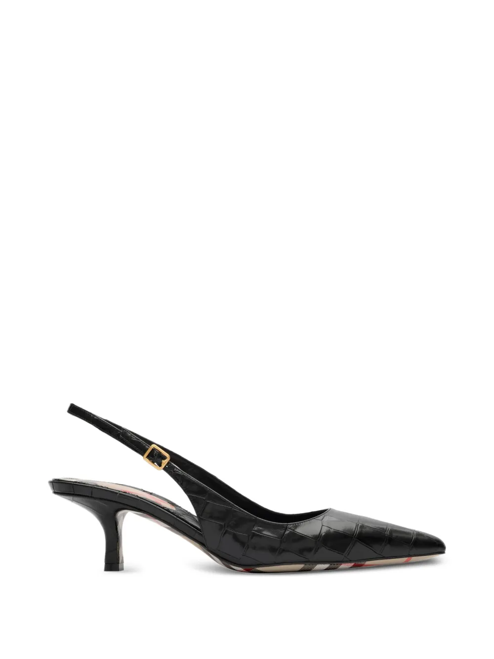 Burberry crocodile-effect leather Dame slingback pumps Zwart