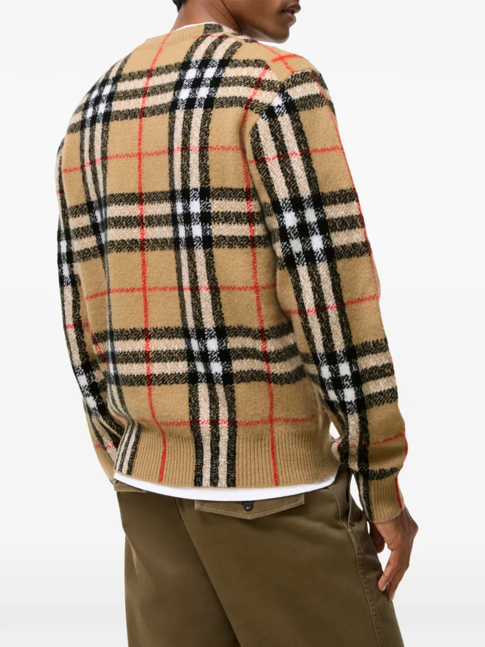 Burberry Geruite kasjmier trui Beige