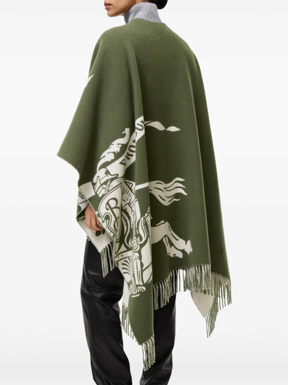 Burberry Knight wollen kasjmier cape Groen