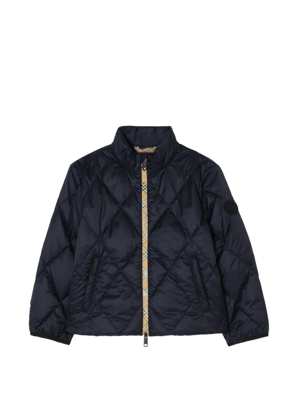 Burberry Kids quilted padded jacket - Blu