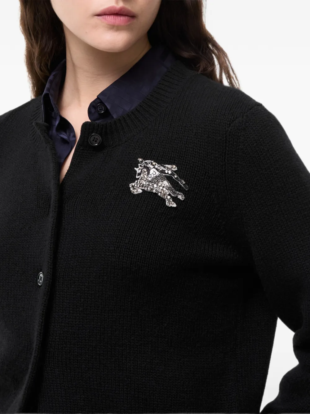 Burberry Knight wollen kasjmier vest Zwart