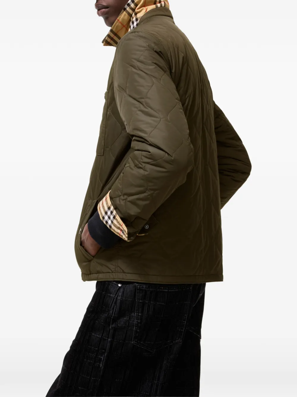 Burberry Brighton omkeerbaar gewatteerd nylon shirtjack Groen