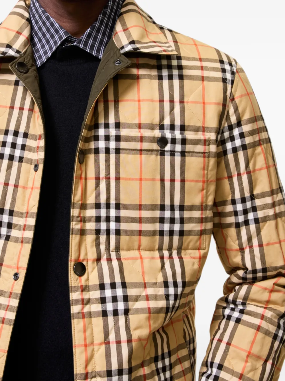 Burberry Brighton omkeerbaar gewatteerd nylon shirtjack Groen