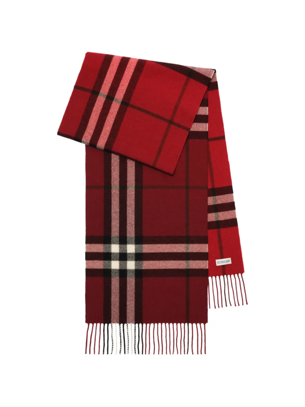 Burberry Geruite kasjmier sjaal met kleurverloop Rood