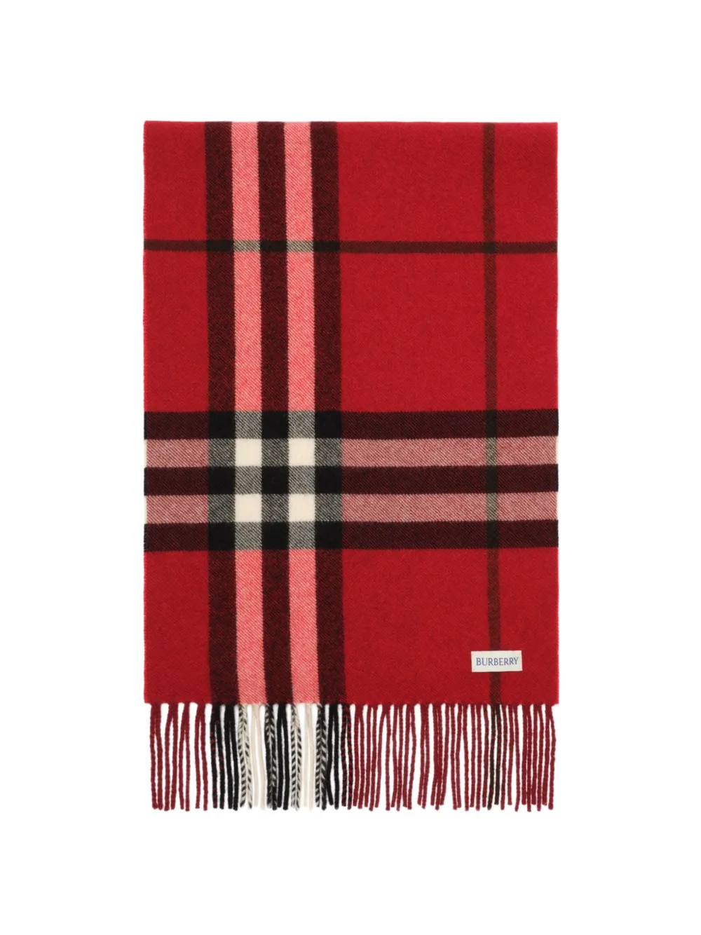 Burberry Sciarpa in cashmere con Check sfumato - Rosso