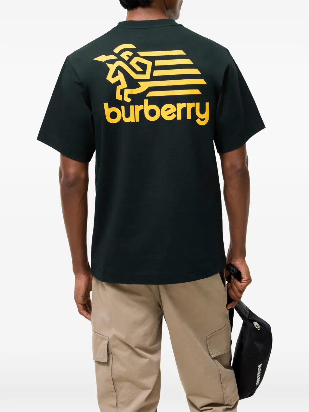 Burberry T-shirt met logo badge Blauw