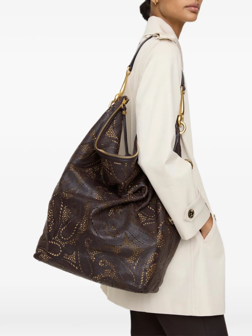 Burberry Grote Bridle shopper Bruin
