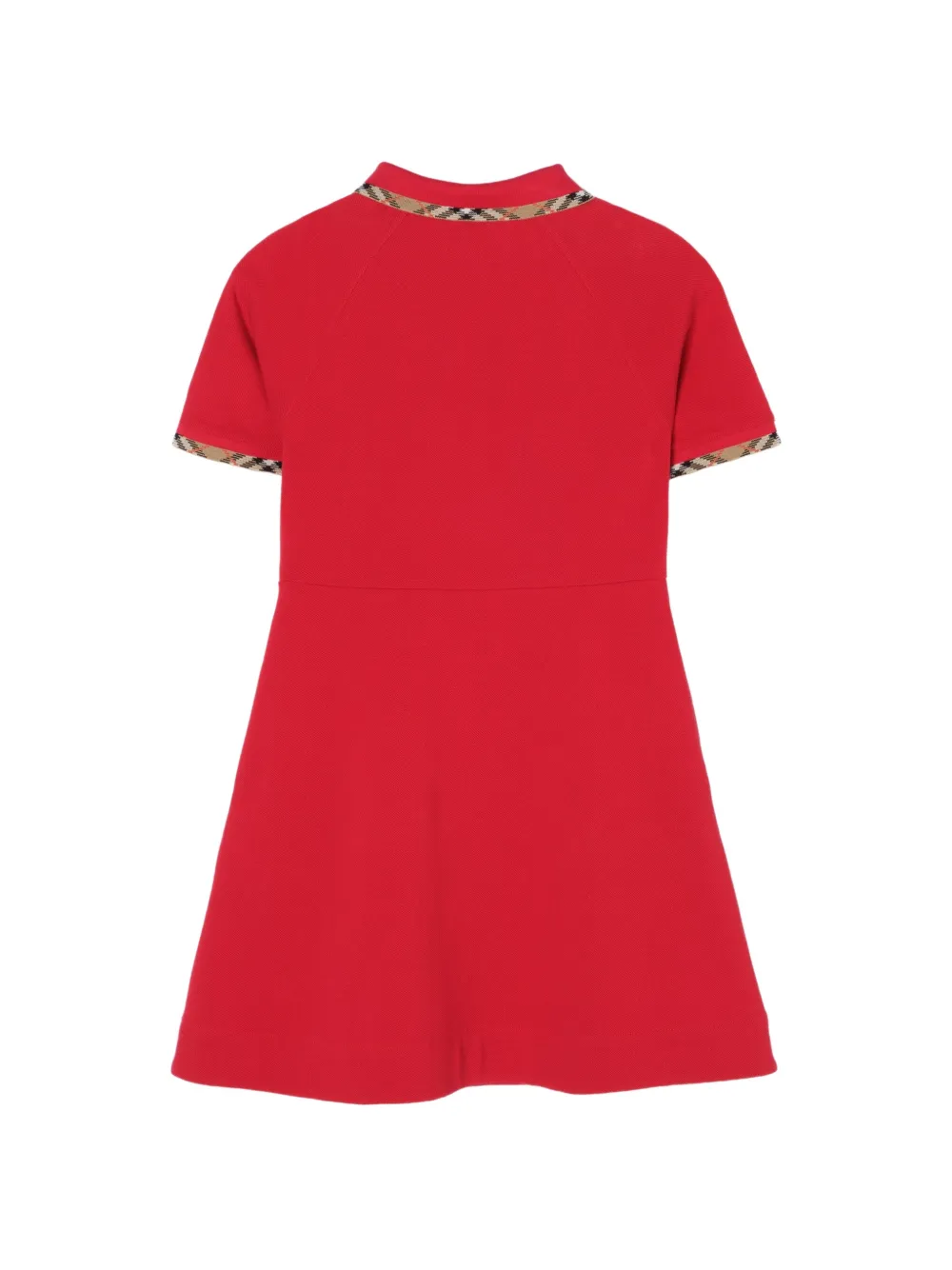 Burberry Kids Polojurk met Burberry-ruit en katoenen afwerking Rood