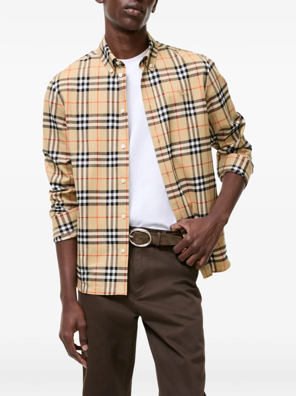 Burberry Geruit overhemd Beige