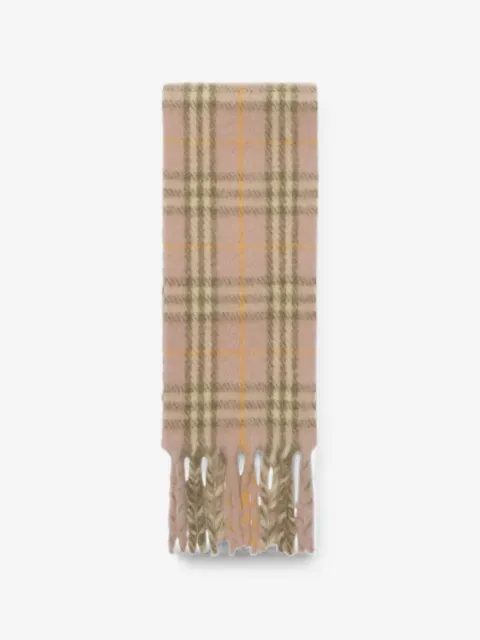 Burberry 窄版格纹羊驼毛混纺围巾