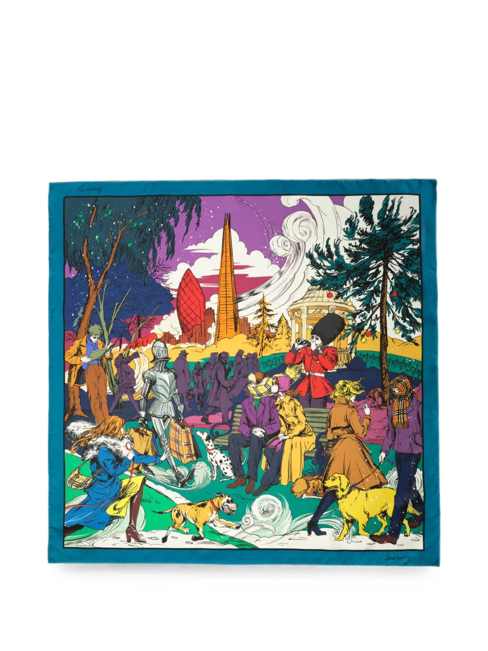 Burberry Zijden sjaal Blauw