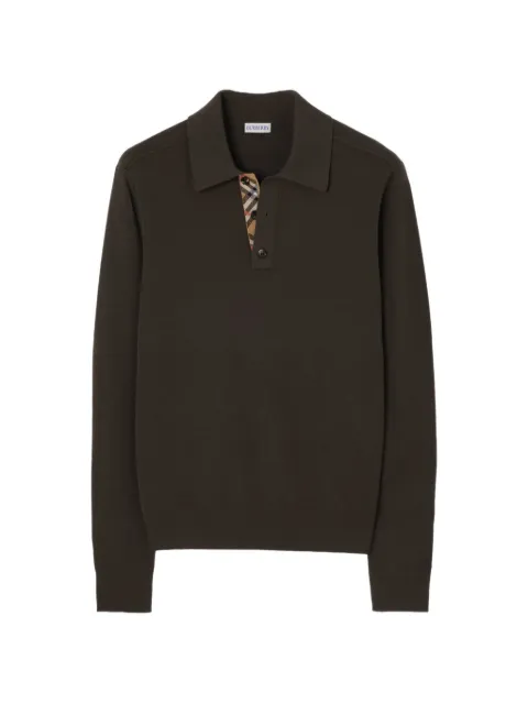 Burberry long-sleeve wool polo shirt
