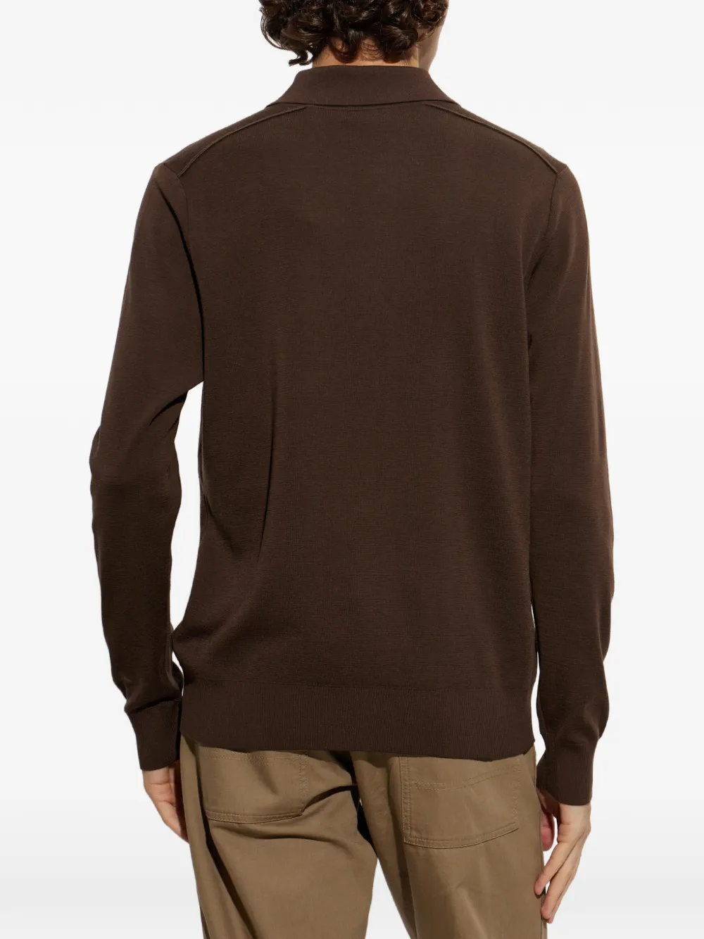 Burberry Wollen poloshirt Bruin