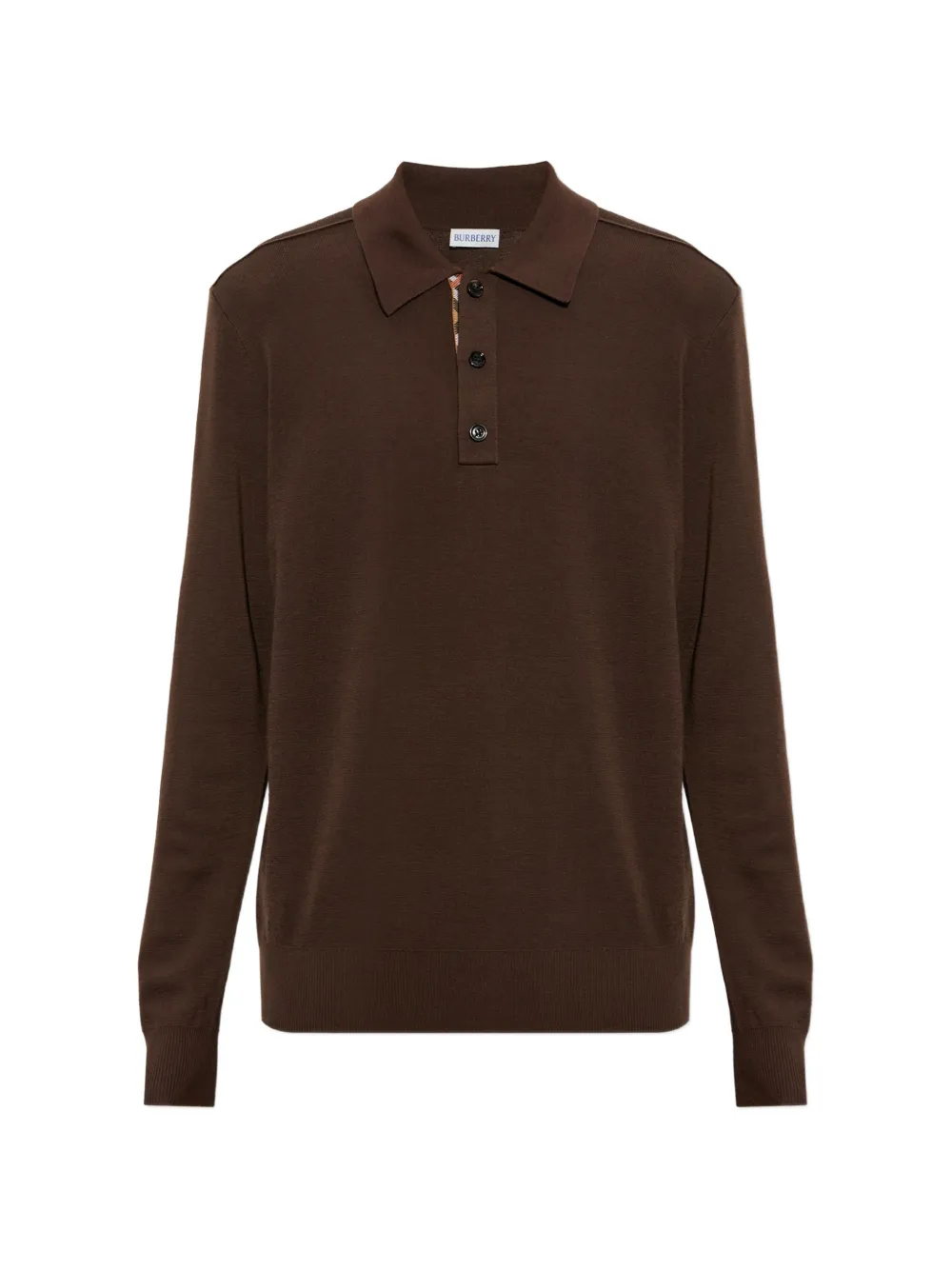 Burberry Wollen poloshirt Bruin