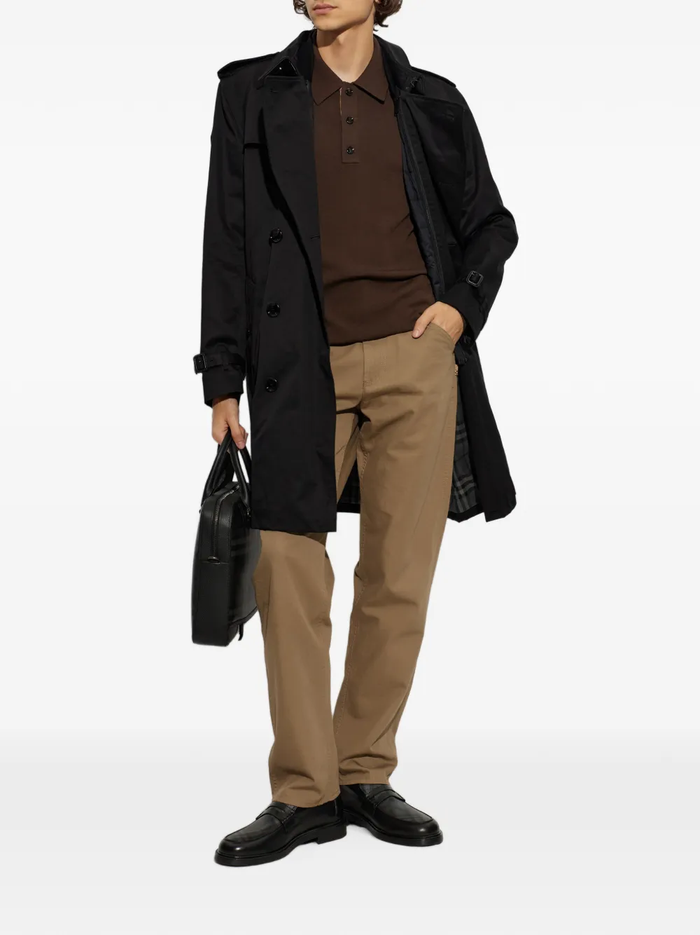Burberry Wollen poloshirt Bruin