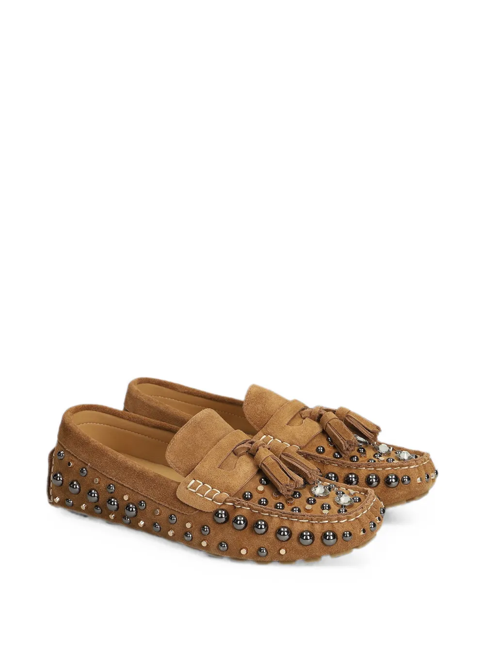 strategia shoes Mykonos loafers met kwastje en studs Bruin