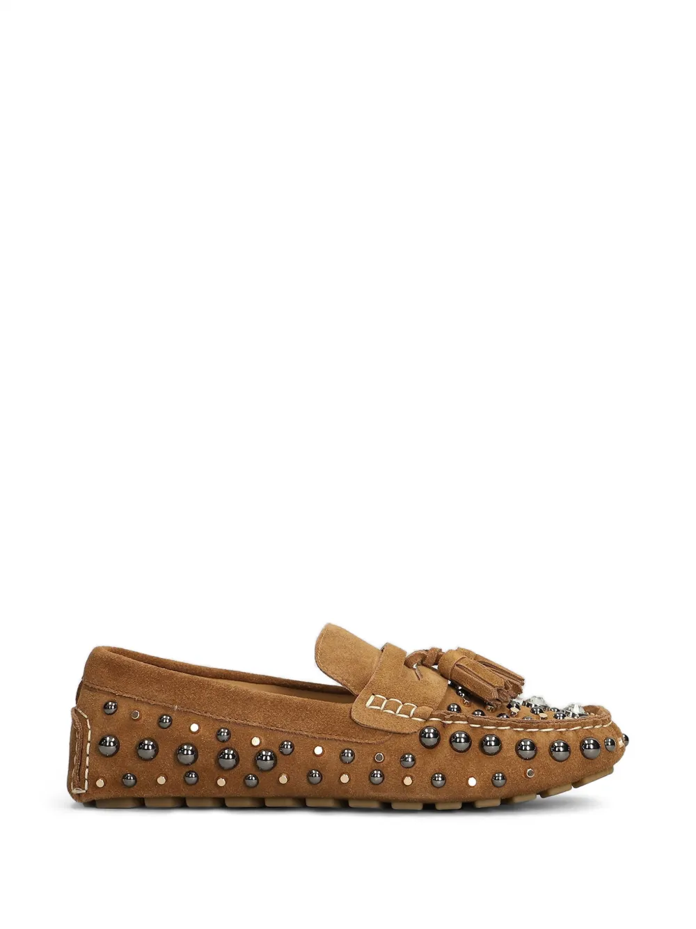 strategia shoes Mykonos studded tassel loafers - Marrone