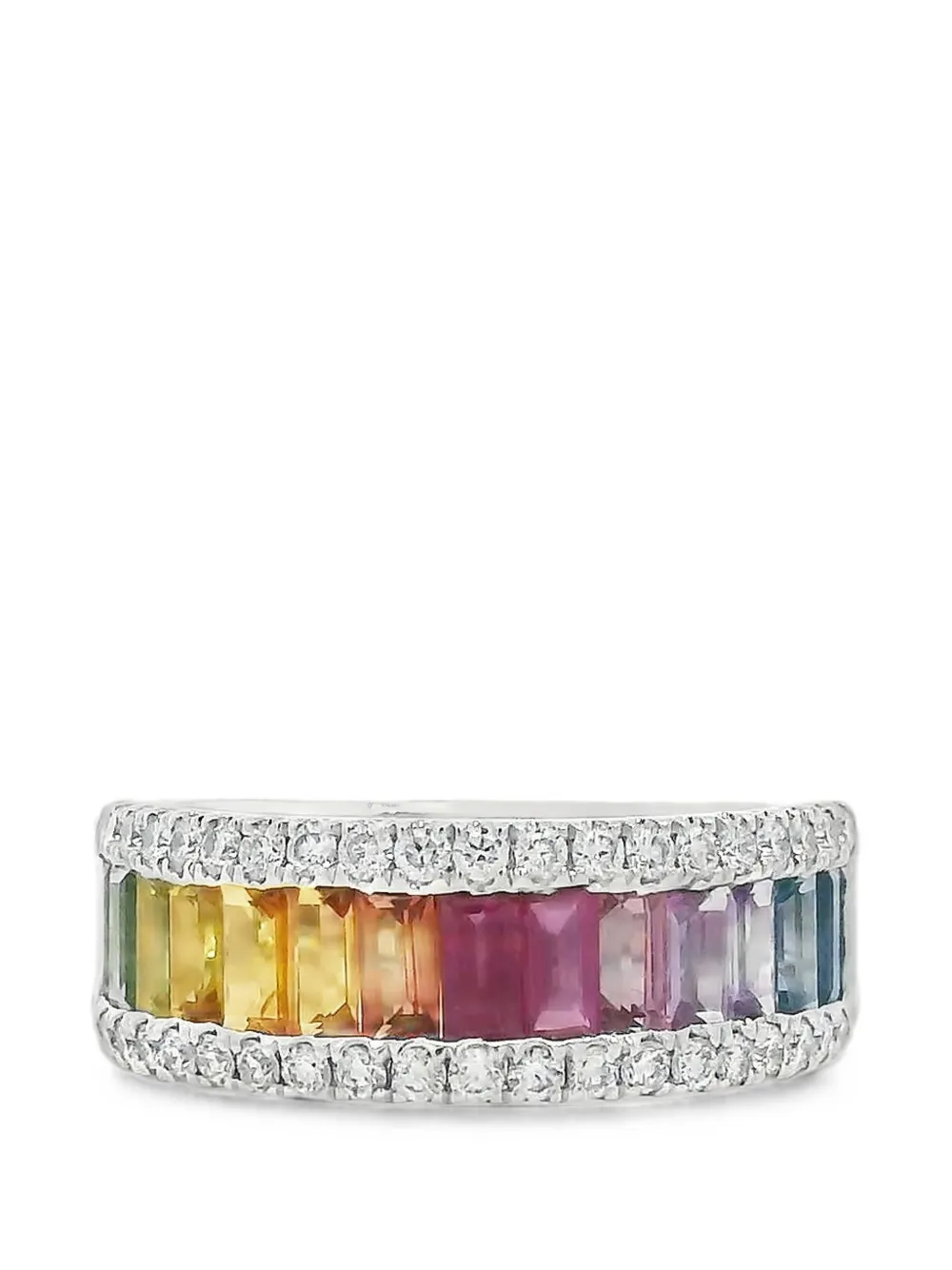 Lisa Nik Rainbow sapphire and diamond ring - Argento
