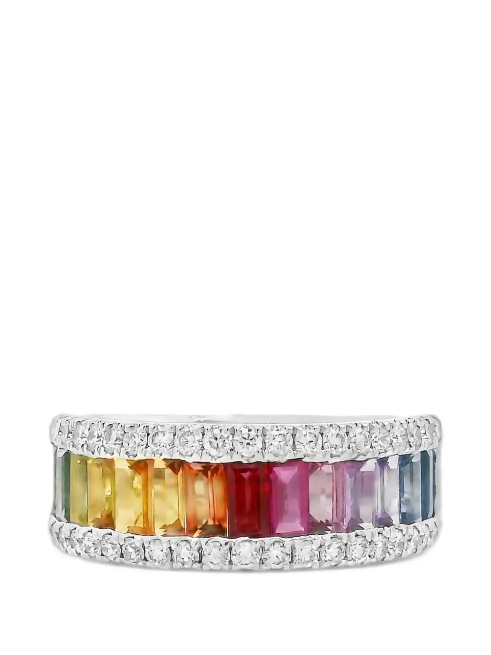 Lisa Nik Rainbow sapphire and diamond ring - Argento