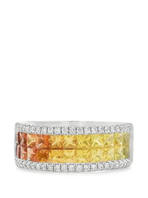 Lisa Nik Rainbow sapphire and diamond ring