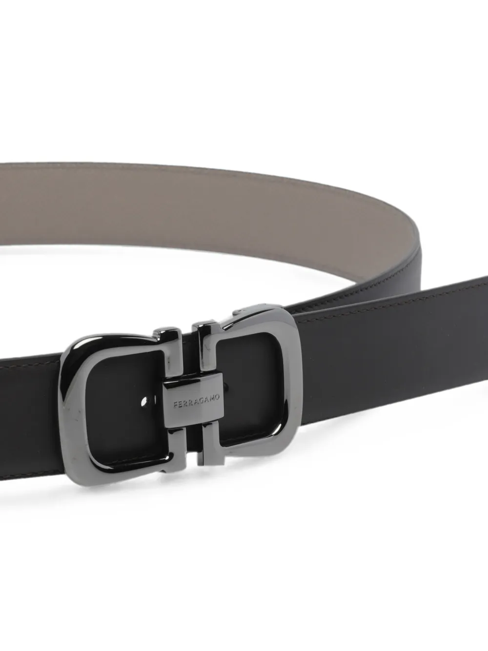 Ferragamo Riem met Gancini gesp Zwart