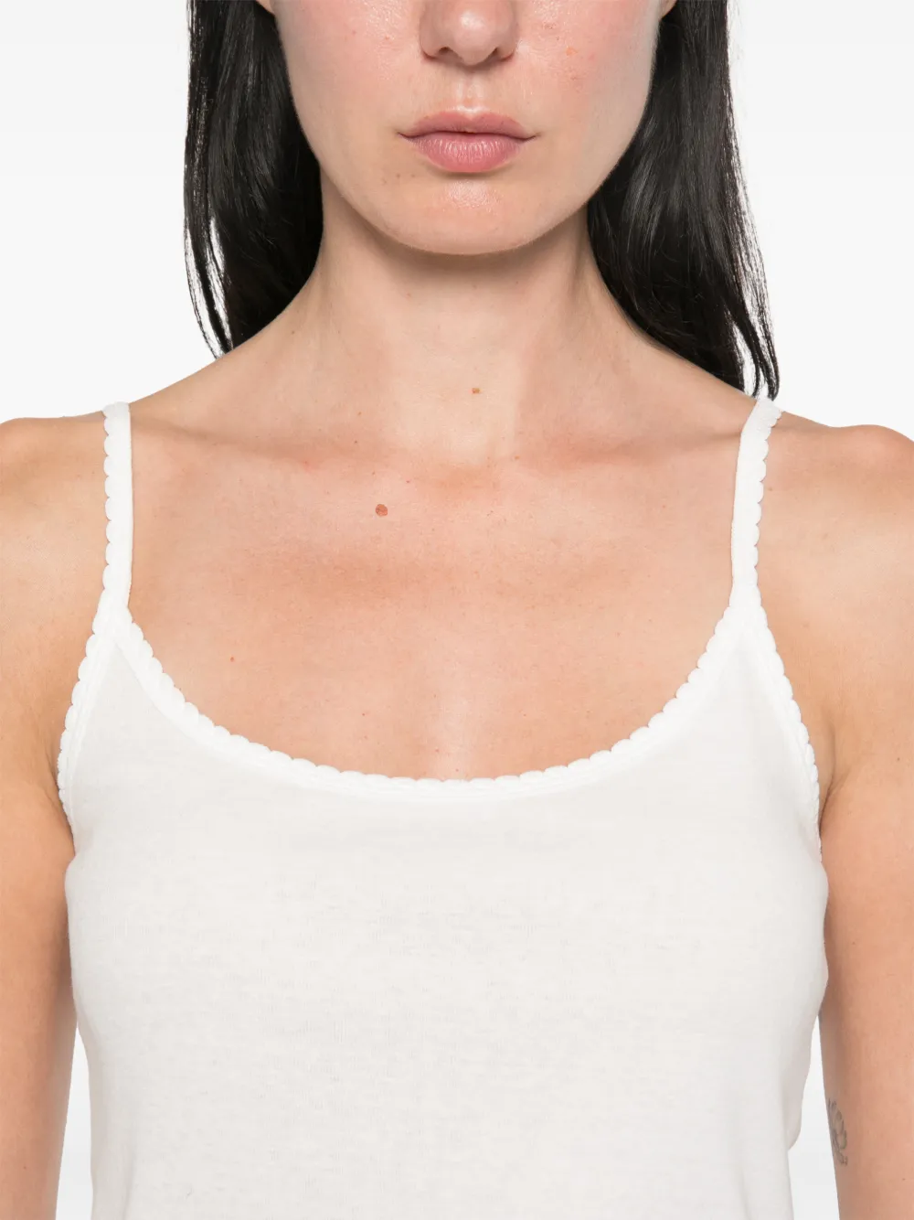 The Row Denzel tanktop met kanten afwerking Wit