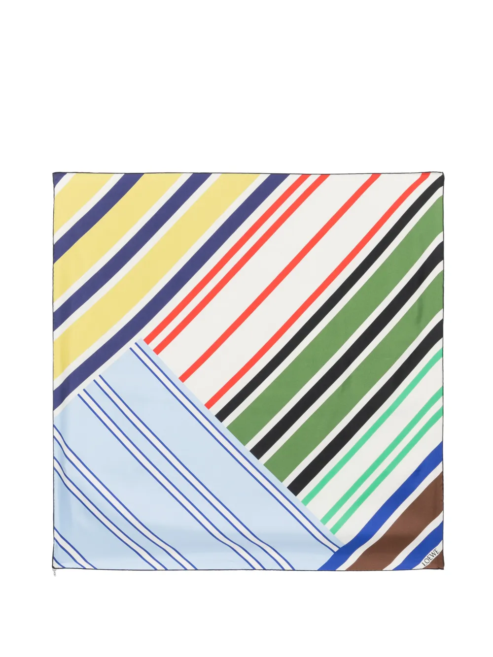 LOEWE Foulard in seta a righe - Bianco