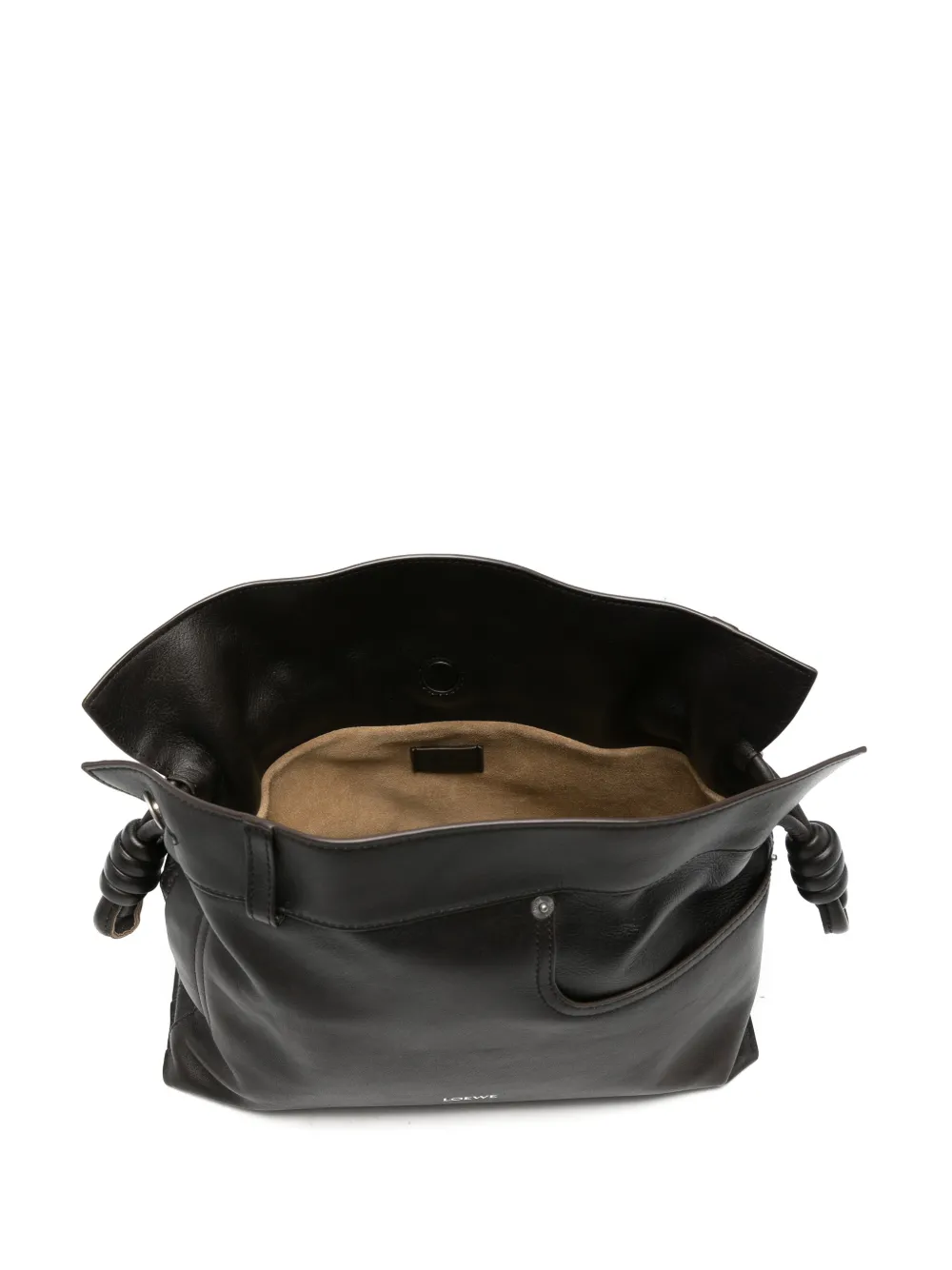 LOEWE Medium Panta Flamenco clutch van glanzend kalfsleer Bruin