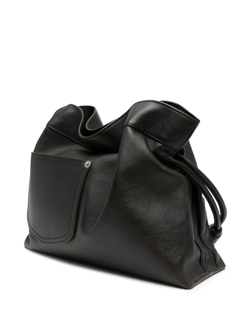 LOEWE Medium Panta Flamenco clutch van glanzend kalfsleer Bruin