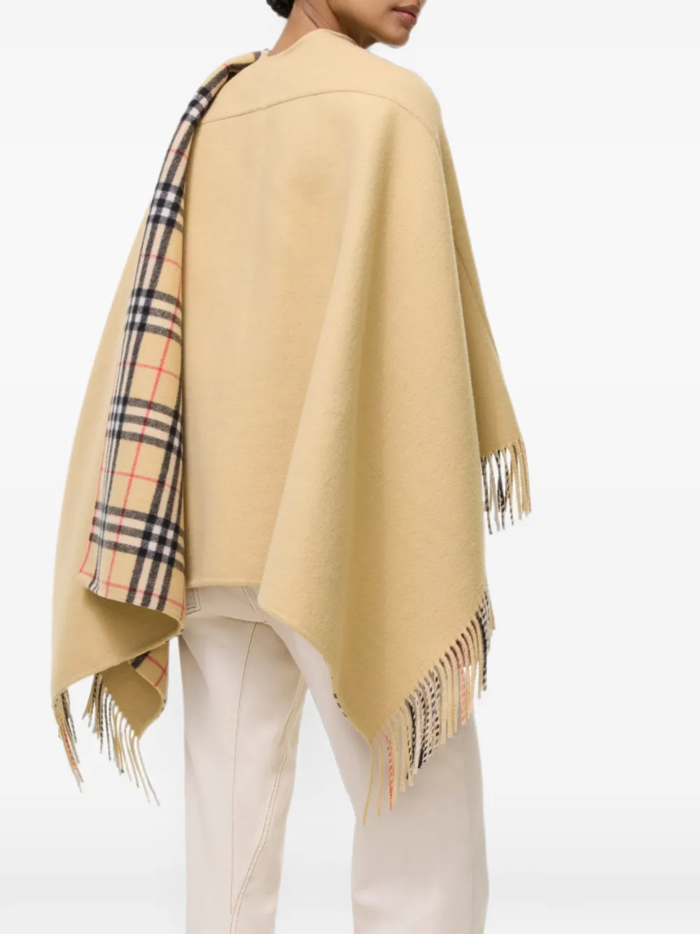 Burberry wool blanket cape Beige