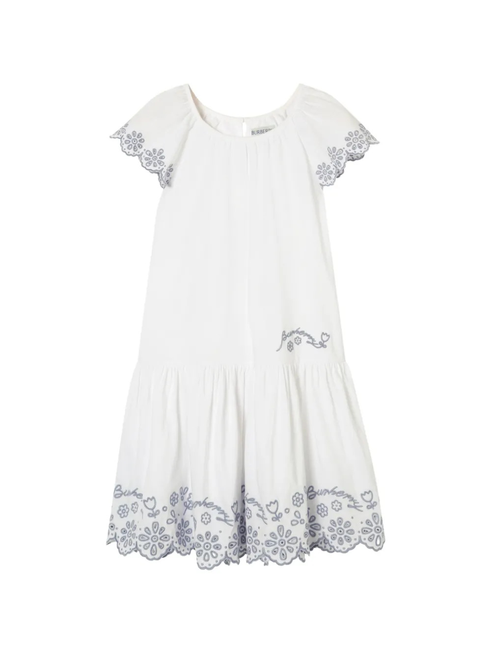 Burberry Kids broderie-anglaise cotton dress - White