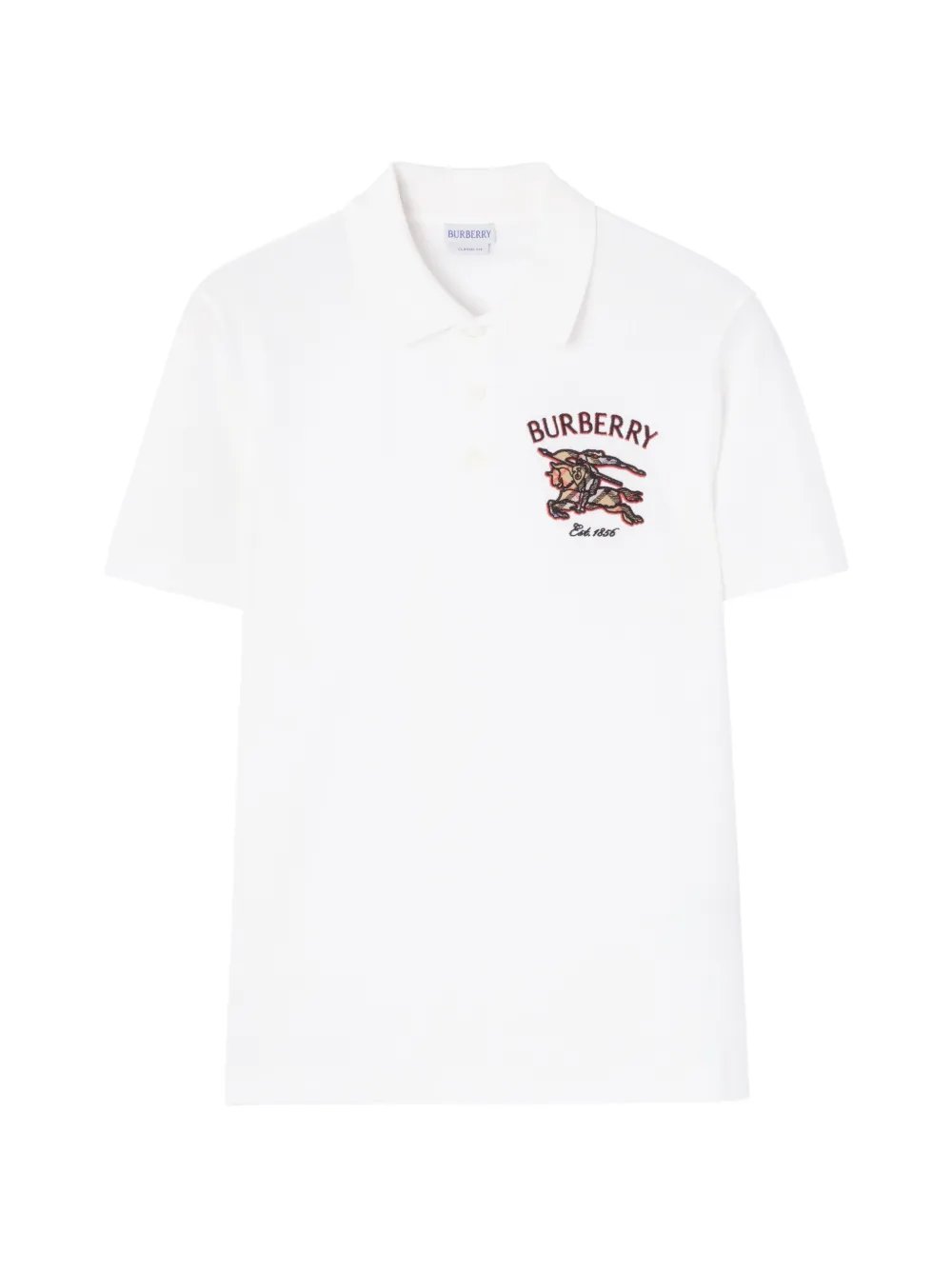 Burberry Knight Check cotton polo shirt - Bianco