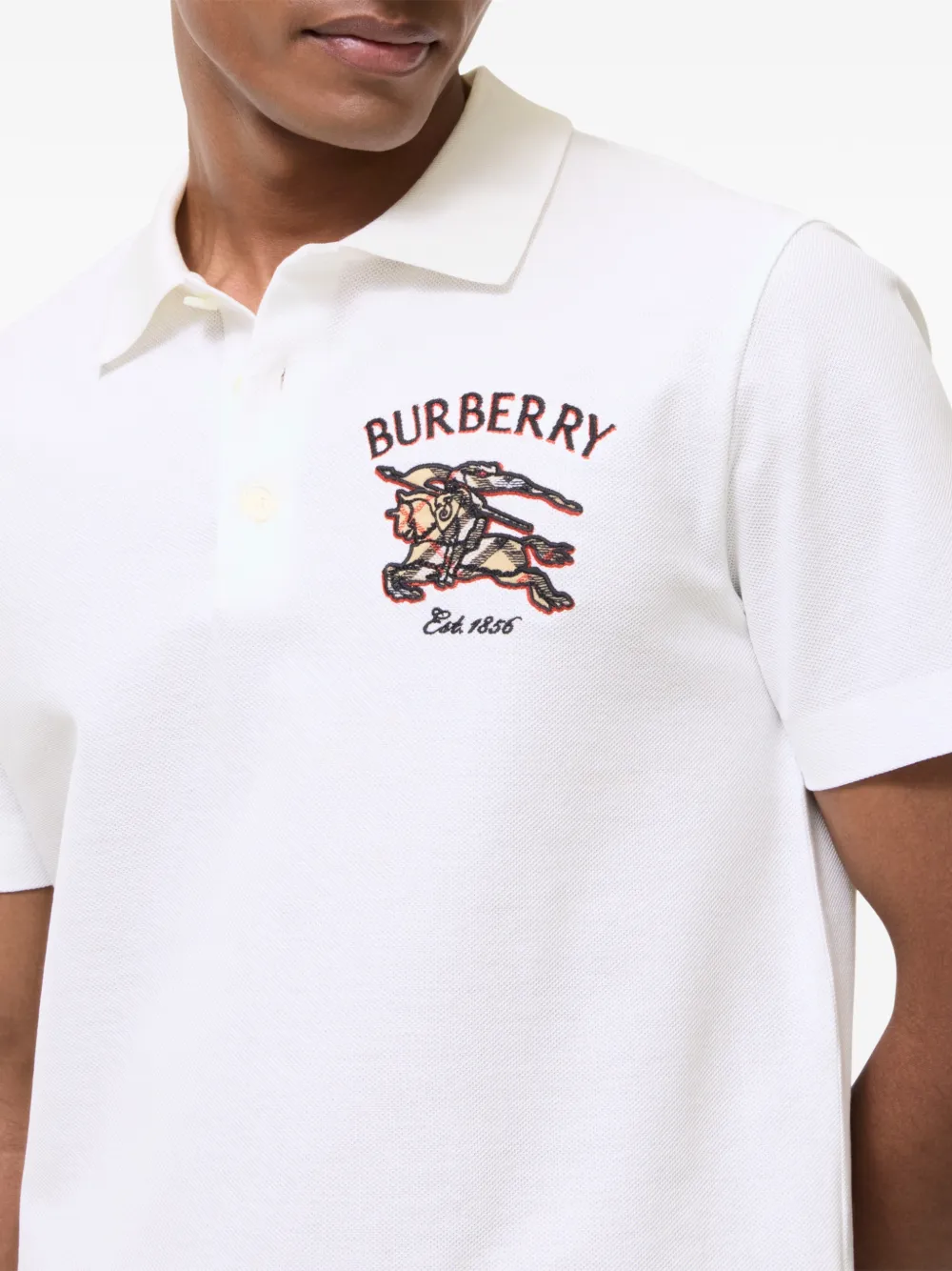 Burberry Knight Check katoenen poloshirt Wit