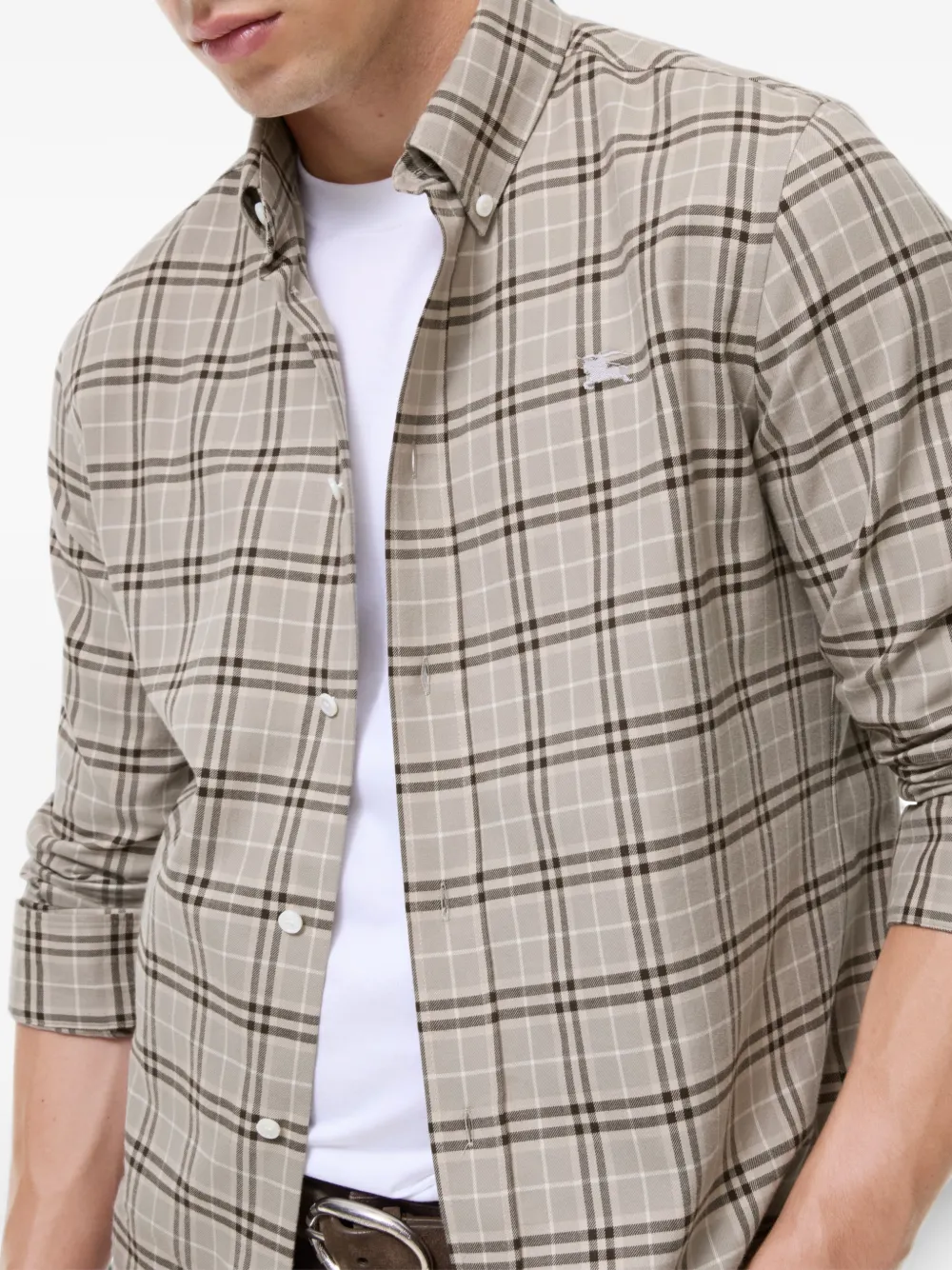 Burberry Geruit overhemd Beige