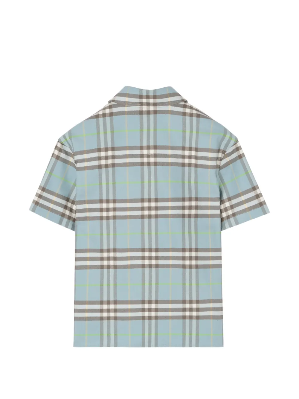 Burberry Kids Geruit katoenen Oxford shirt Blauw