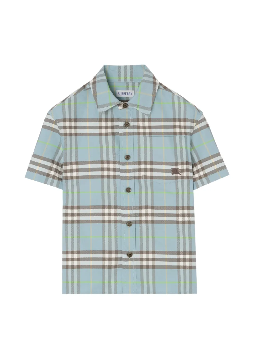 Burberry Kids plaid cotton Oxford shirt - Blue