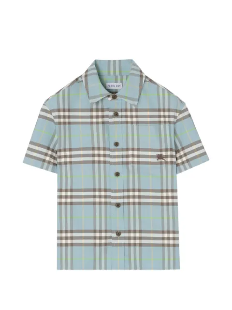 Burberry Kids plaid cotton Oxford shirt
