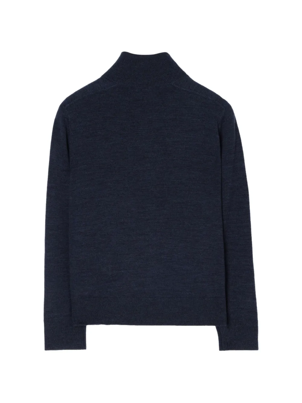 Burberry Kids Wollen trui met halve rits en geruite afwerking Blauw