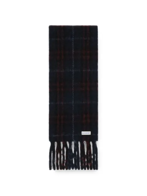 Burberry narrow-cut checkered alpaca blend scarf
