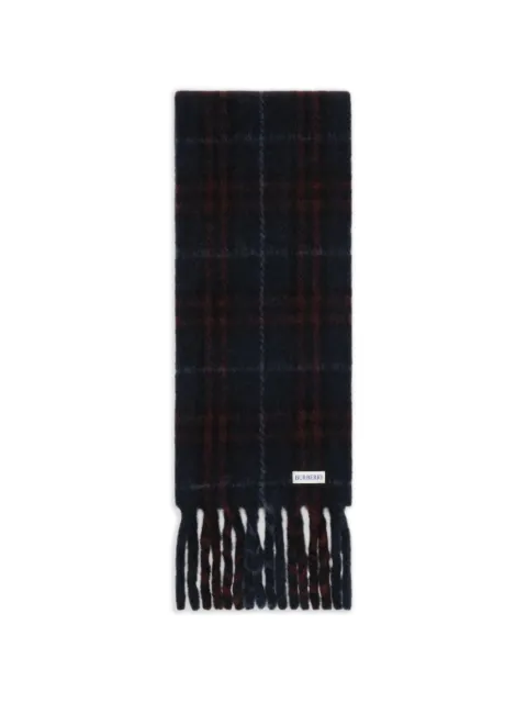 Burberry narrow-cut checkered alpaca blend scarf