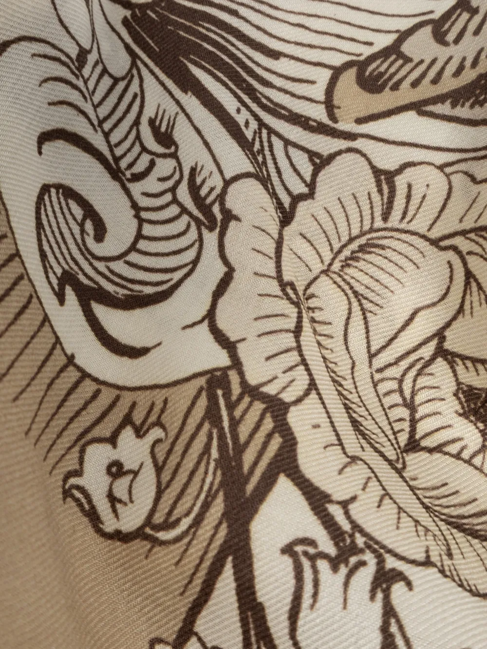 Burberry Etched Knight cashmere silk scarf Beige