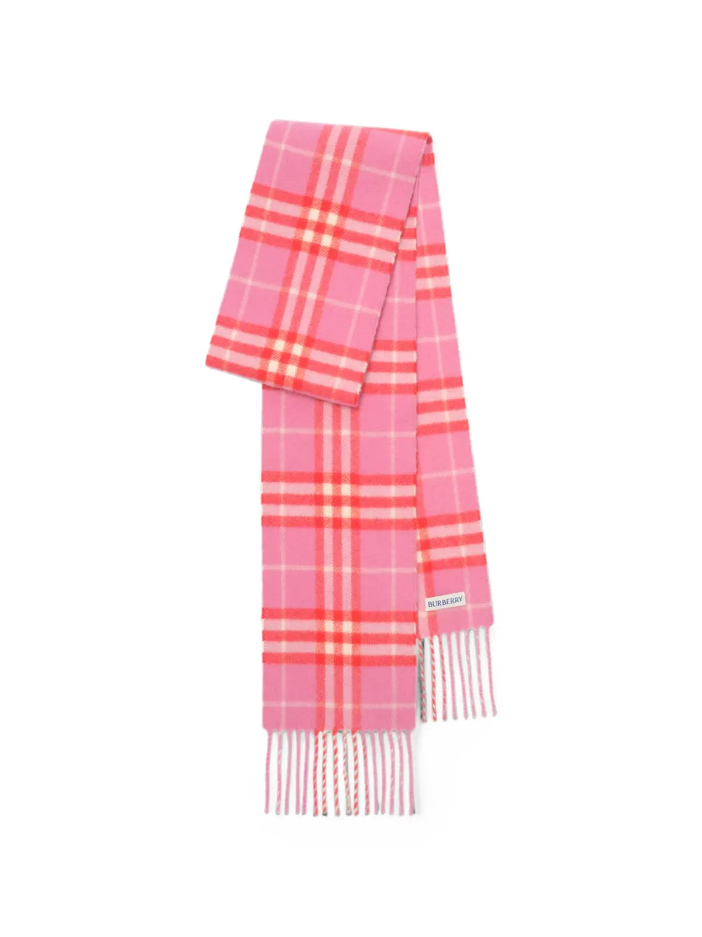 Burberry Geruite kasjmier sjaal Roze